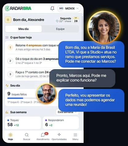 Tela Hoje do RadarBRA no celular